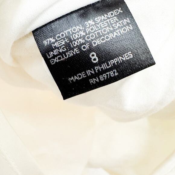 Josie Natori A-Line Skirt Embroidered Design Tulle White Wedding Size 8 MINT - Picture 4 of 5